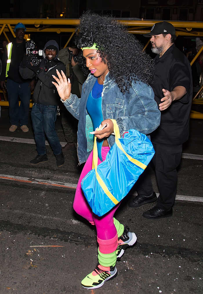 Serena Williams is seen arriving at Heidi Klum's 17th Annual Halloween Party.